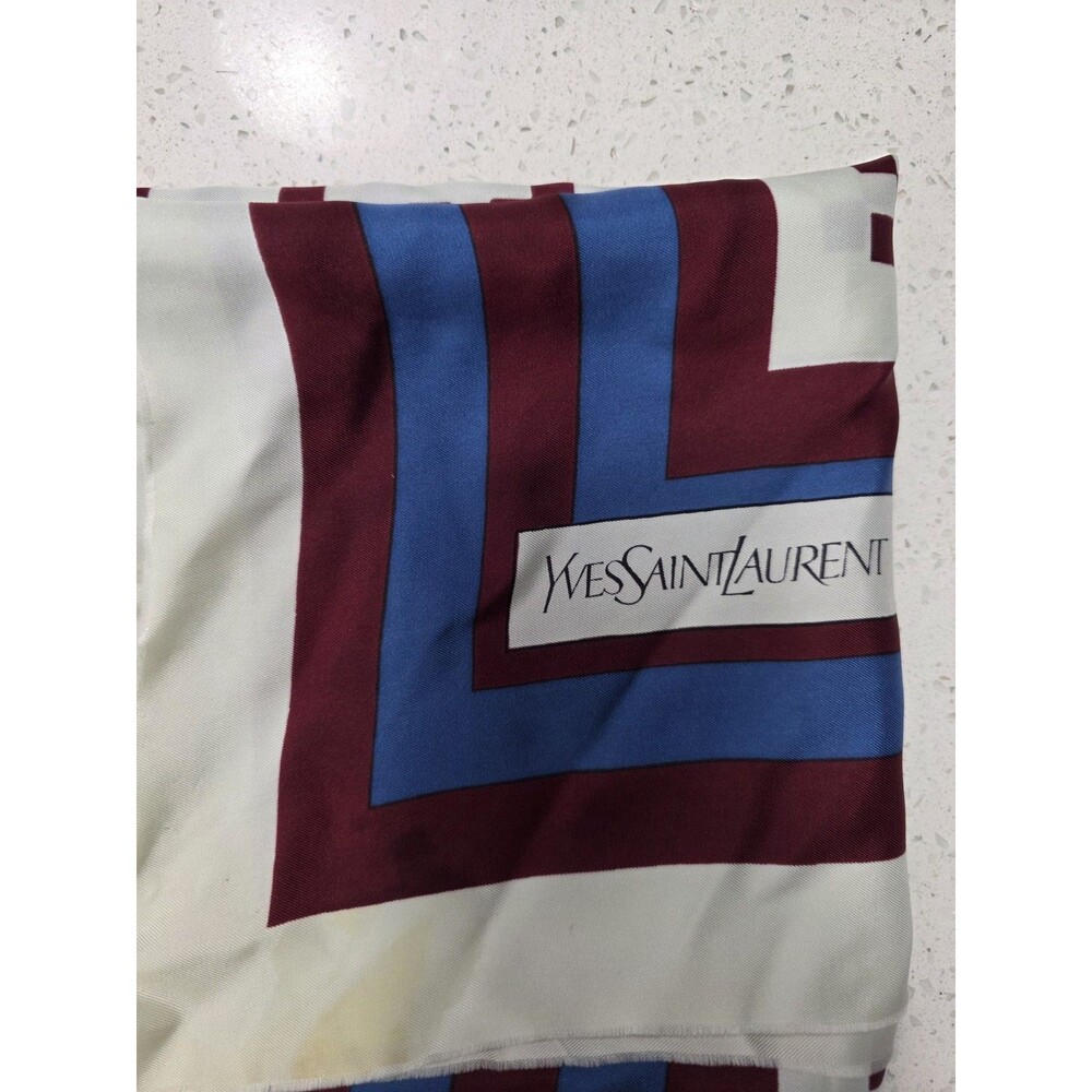 Vintage Yves Saint Laurent Silk Scarf 1970s  34x34in